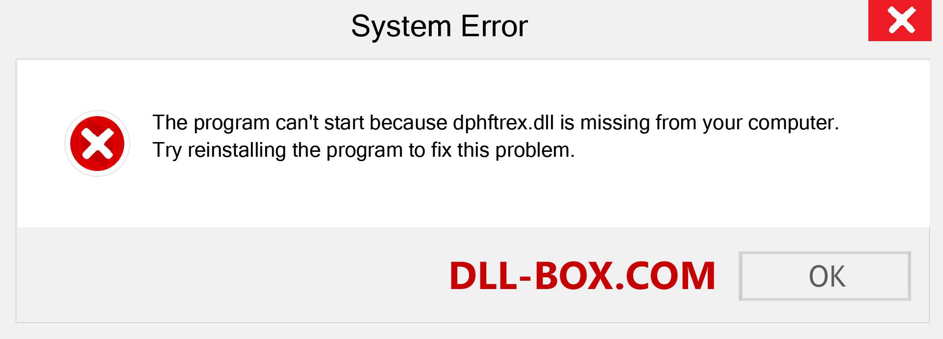  dphftrex.dll file is missing?. Download for Windows 7, 8, 10 - Fix  dphftrex dll Missing Error on Windows, photos, images